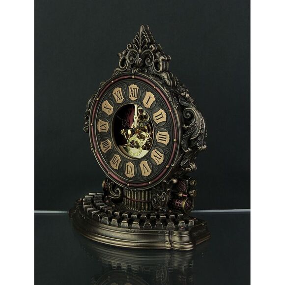 Steampunk Style Antique Typewriter Table Clock With Moving Clockworks - Picture 2 of 3